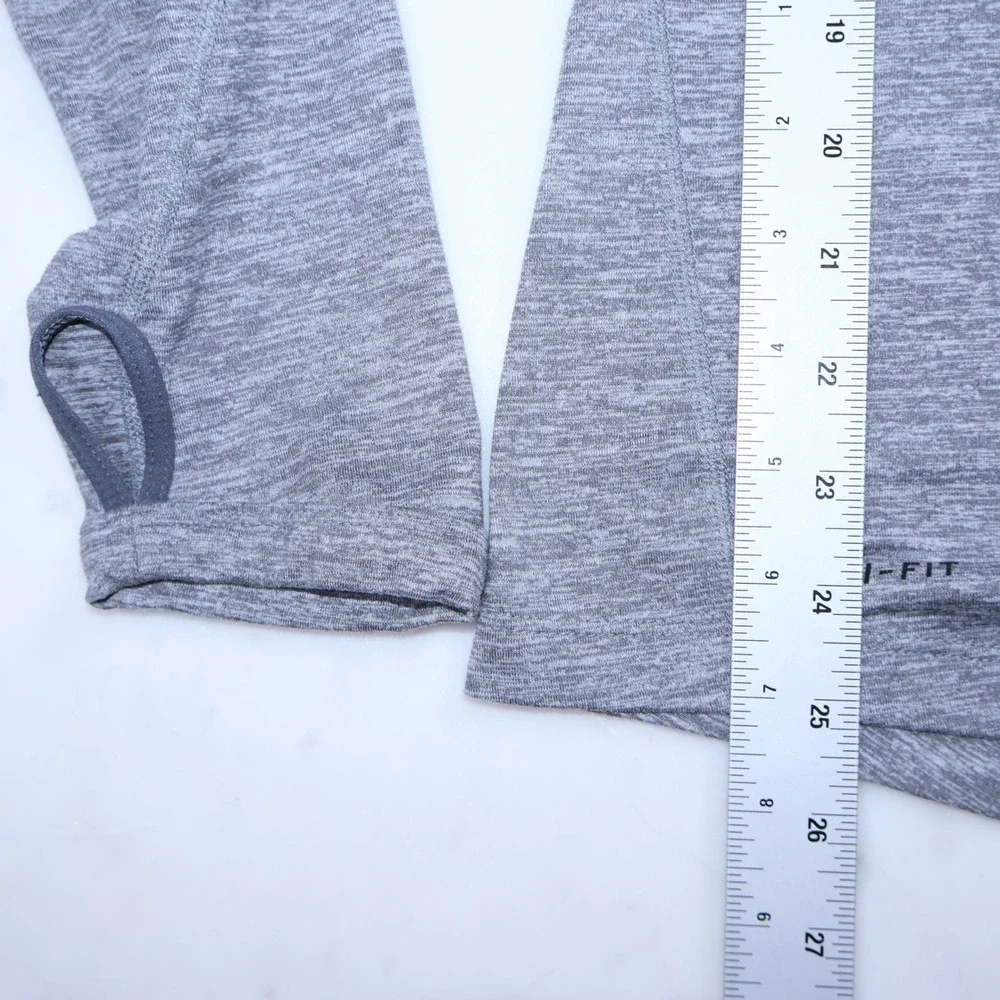 Nike Dri-FIT Harvard Heathered Grey‎ Half Zip Pullover Womens Small Thumbholes